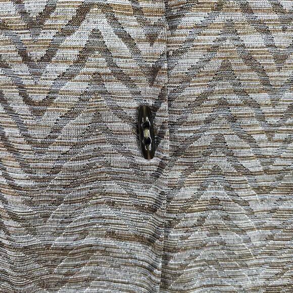 Chico’s Collection Metallic Chevron Open Front Jacket Size 3 (XL/16) - Picture 3 of 16